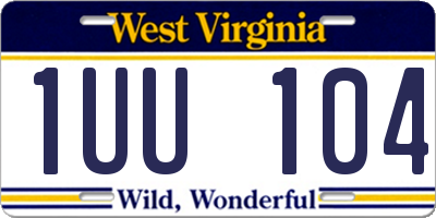 WV license plate 1UU104
