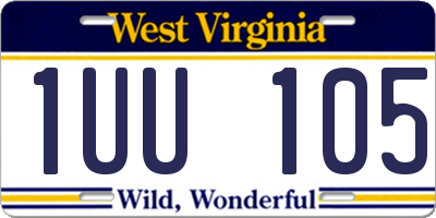 WV license plate 1UU105