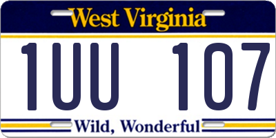 WV license plate 1UU107