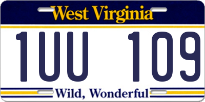 WV license plate 1UU109