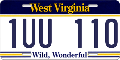 WV license plate 1UU110