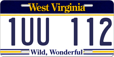 WV license plate 1UU112