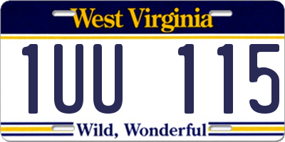 WV license plate 1UU115