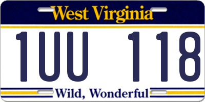 WV license plate 1UU118