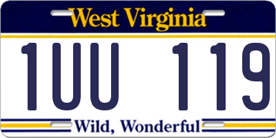 WV license plate 1UU119