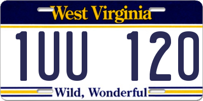 WV license plate 1UU120