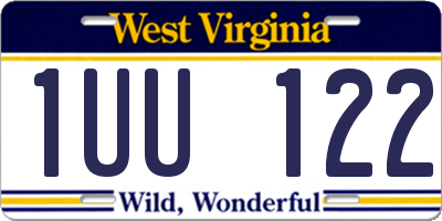 WV license plate 1UU122