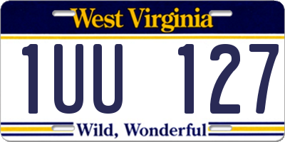 WV license plate 1UU127