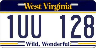 WV license plate 1UU128