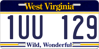 WV license plate 1UU129