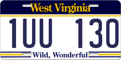 WV license plate 1UU130