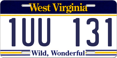 WV license plate 1UU131