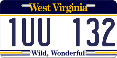 WV license plate 1UU132