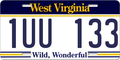 WV license plate 1UU133