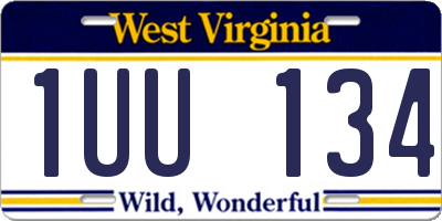 WV license plate 1UU134