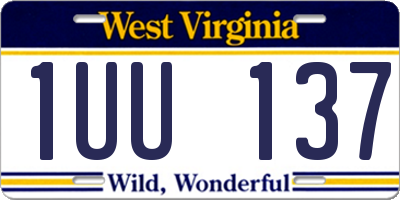 WV license plate 1UU137