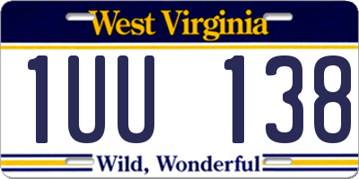 WV license plate 1UU138