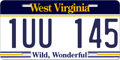 WV license plate 1UU145