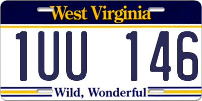 WV license plate 1UU146