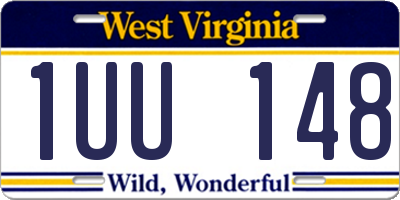 WV license plate 1UU148