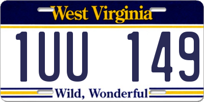 WV license plate 1UU149