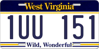 WV license plate 1UU151