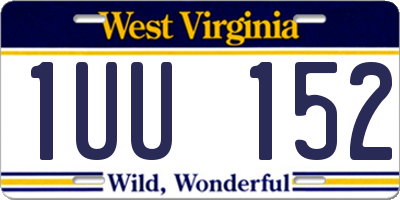 WV license plate 1UU152