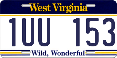 WV license plate 1UU153