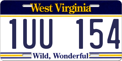 WV license plate 1UU154