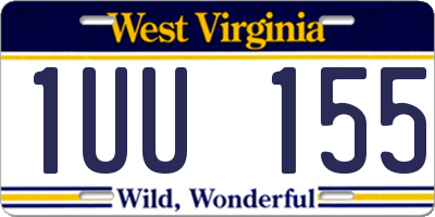 WV license plate 1UU155