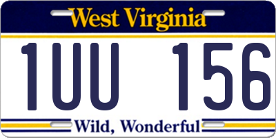 WV license plate 1UU156
