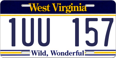 WV license plate 1UU157