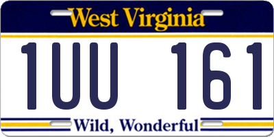 WV license plate 1UU161