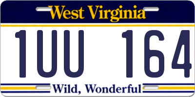 WV license plate 1UU164