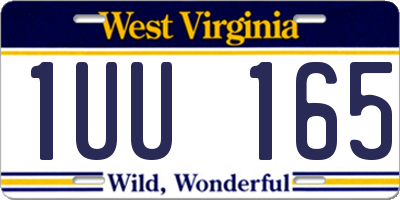 WV license plate 1UU165