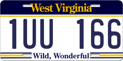 WV license plate 1UU166