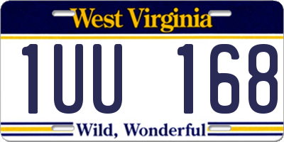 WV license plate 1UU168