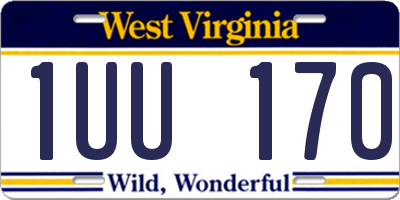 WV license plate 1UU170