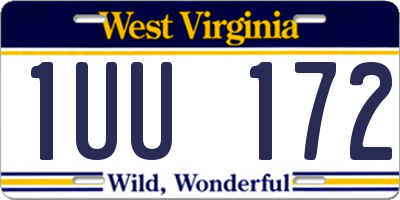 WV license plate 1UU172