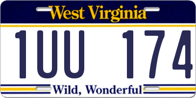 WV license plate 1UU174