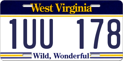 WV license plate 1UU178
