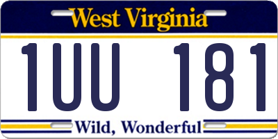 WV license plate 1UU181