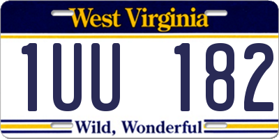 WV license plate 1UU182