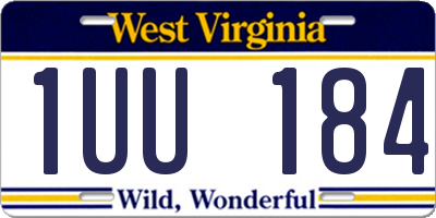 WV license plate 1UU184