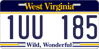 WV license plate 1UU185
