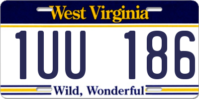 WV license plate 1UU186