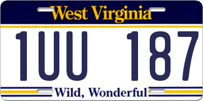 WV license plate 1UU187