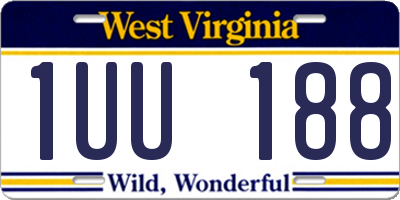 WV license plate 1UU188