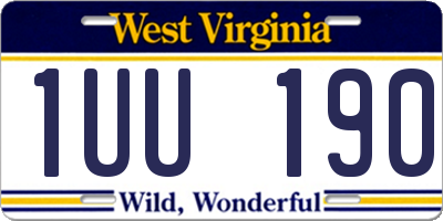 WV license plate 1UU190