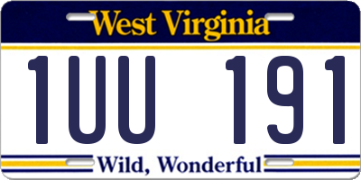 WV license plate 1UU191